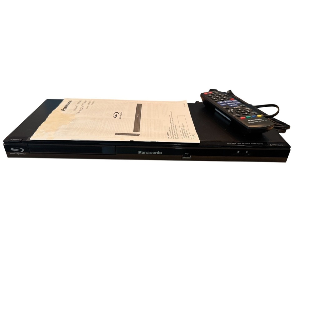 Panasonic DMP-BD75 Blu-Ray Disc Player Black with Remote and Manual TESTED WORKS